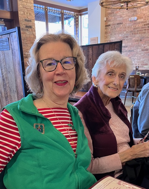 V. Herath and C. Sures at the 2024 Holiday Breakfast (photo by K. Larrabee)