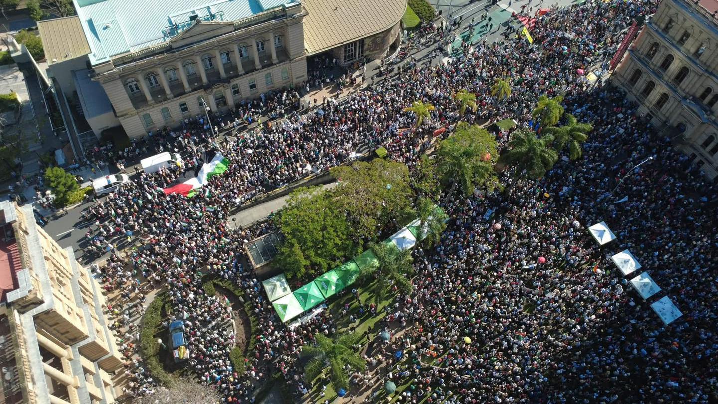 Queens Gardens on Sunday 24th August 2025, with over 50,000 protesters calling for a free Palestine!