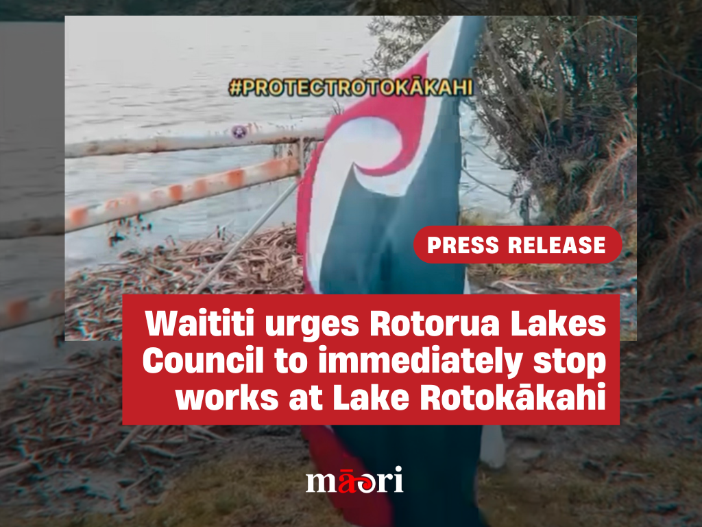 Waititi urges Rotorua Lakes Council to immediately stop works at Lake Rotokākahi  preview image