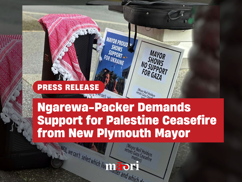  Ngarewa-Packer Demands Support for Palestine Ceasefire from New Plymouth Mayor preview image