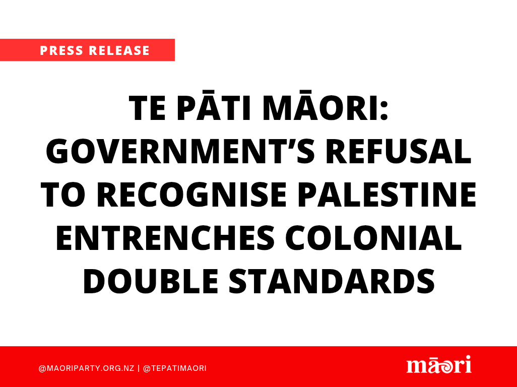 Te Pāti Māori: Government’s Refusal to Recognise Palestine Entrenches Colonial Double Standards preview image