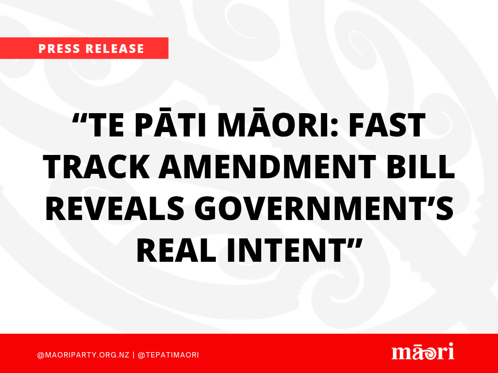 “Te Pāti Māori: Fast Track Amendment Bill Reveals Government’s Real Intent” preview image