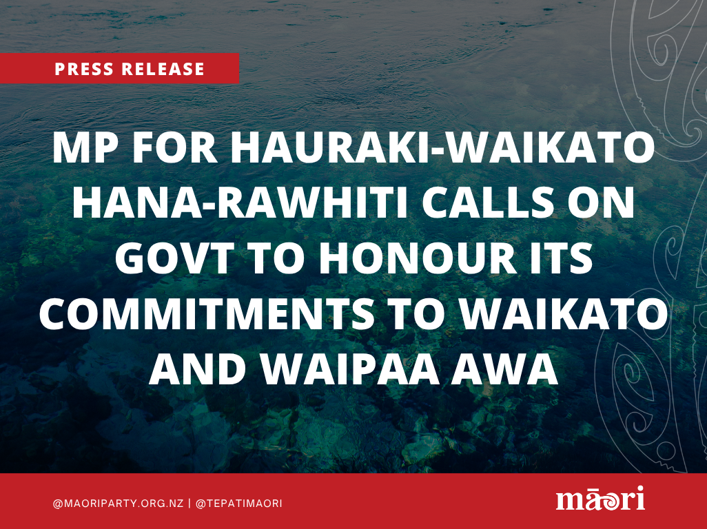MP for Hauraki-Waikato Hana-Rawhiti Calls on Govt to Honour its Commitments to Waikato and Waipaa Awa preview image