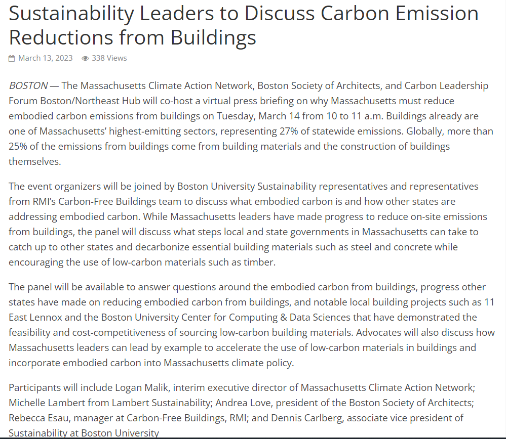 MCAN in the Media - Massachusetts Climate Action Network