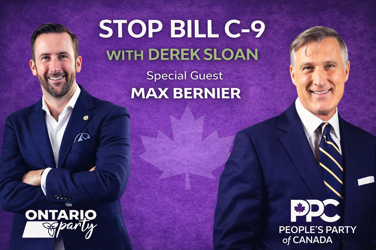 Community Town Hall on Bill C9 with Derek Sloan & Max Bernier