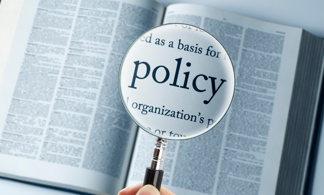 book with letter of Our Policies 