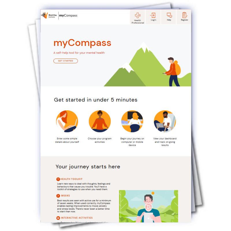 Image of the myCompass homepage
