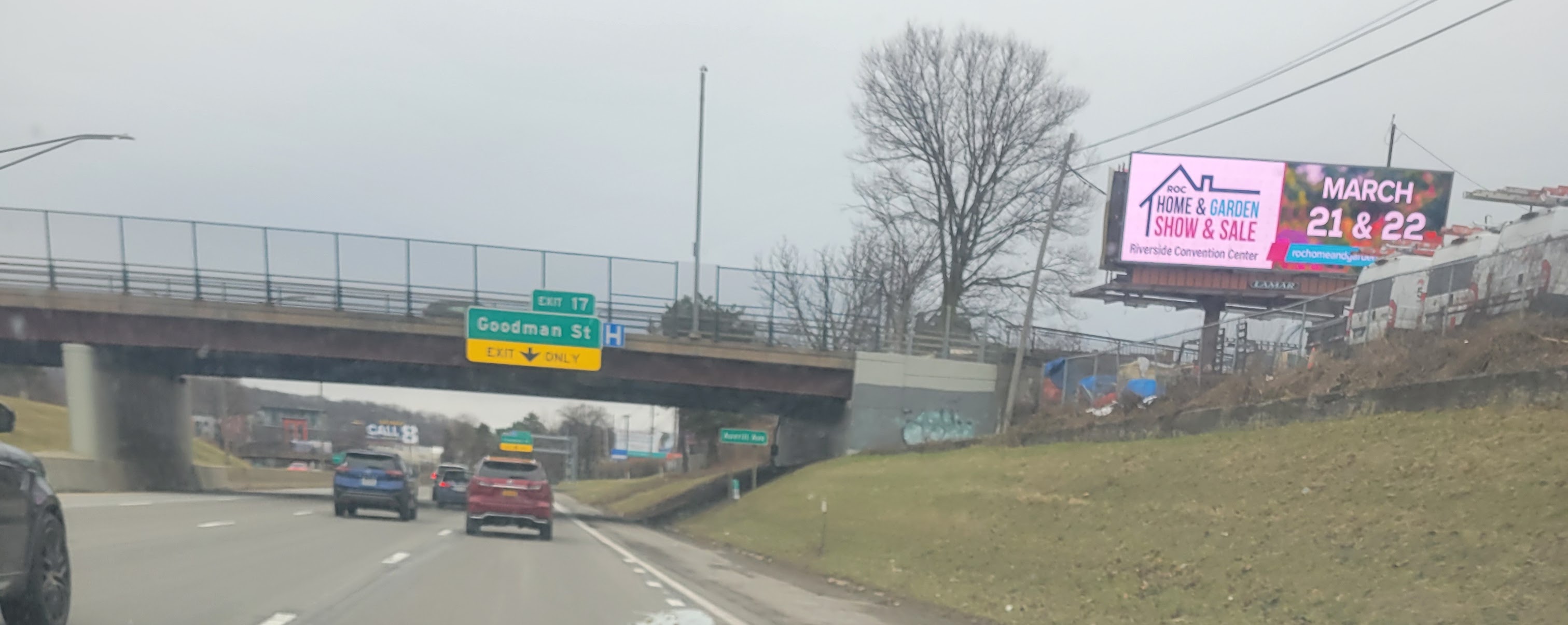 billboards by the Goodman Street exit