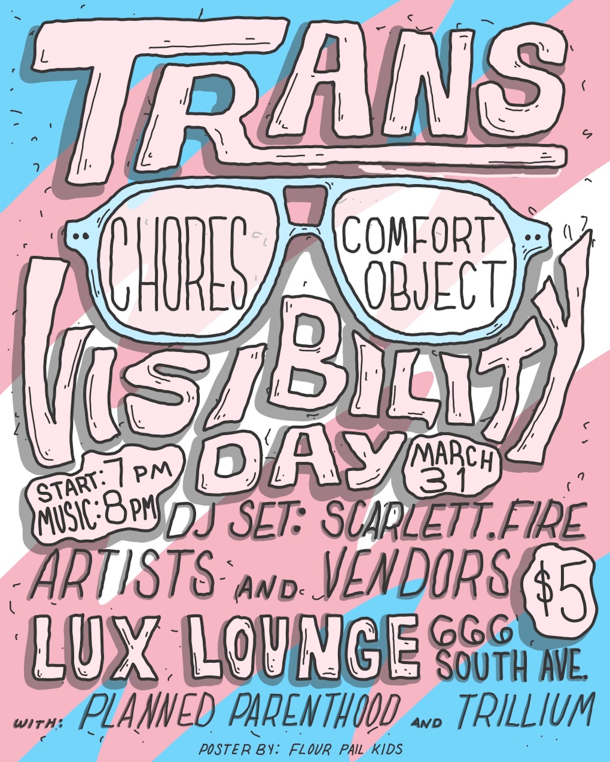 flier for trans visibility day at lux