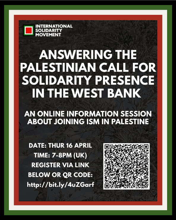 flier for international solidarity movement