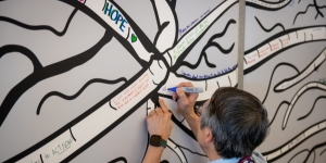 Man coloring activism poster