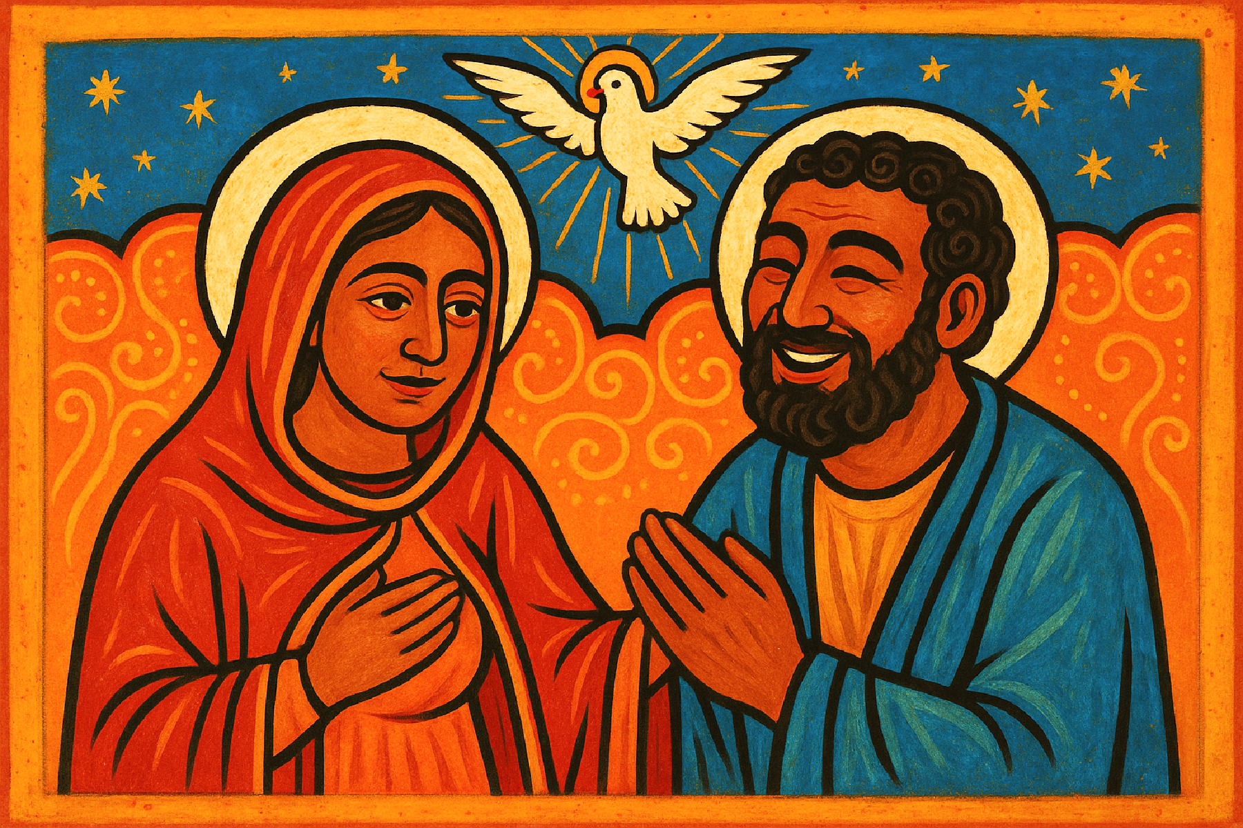 Anne and Joaquim (Mary's parents) hear the good news