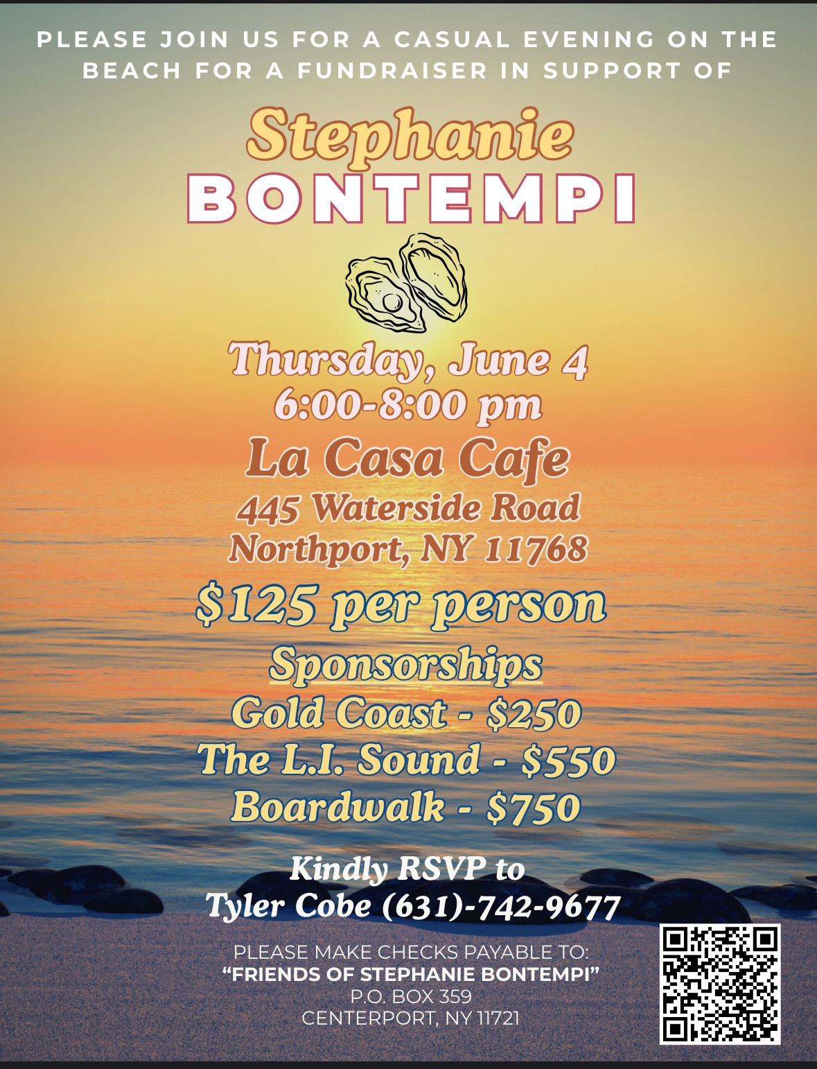 Casual Evening on the Beach Fundraiser in Support of Stephanie Bontempi