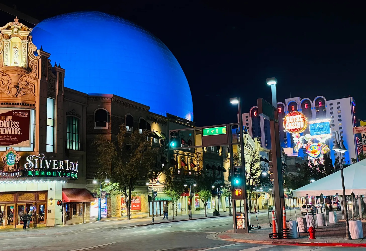 Street at night in downtown Reno