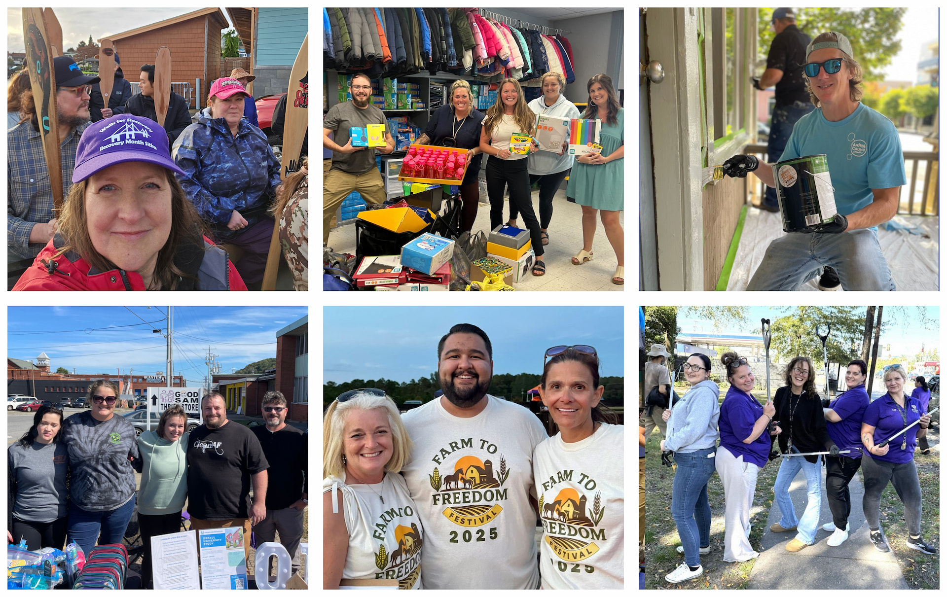 Collage of Day of Service events