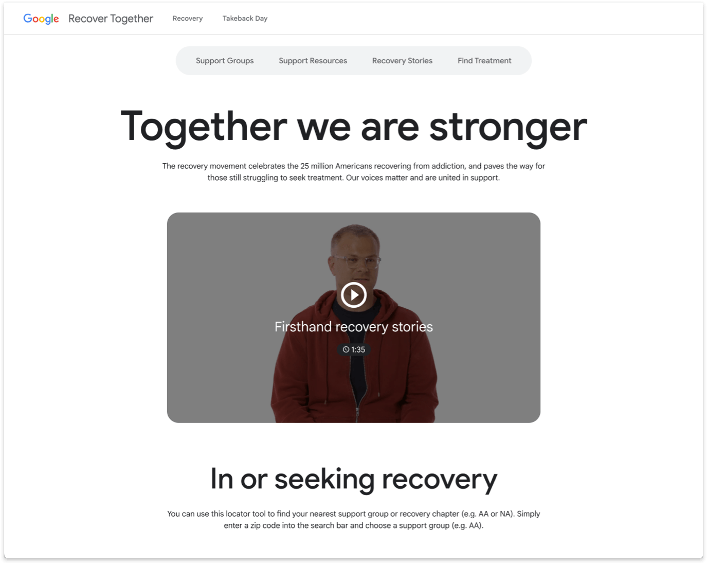 Google Recovers homepage
