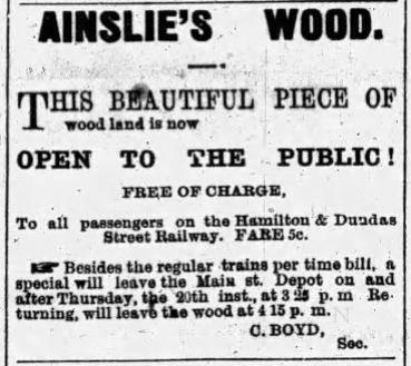 A clipping of an advertisement from the Hamilton Spectator