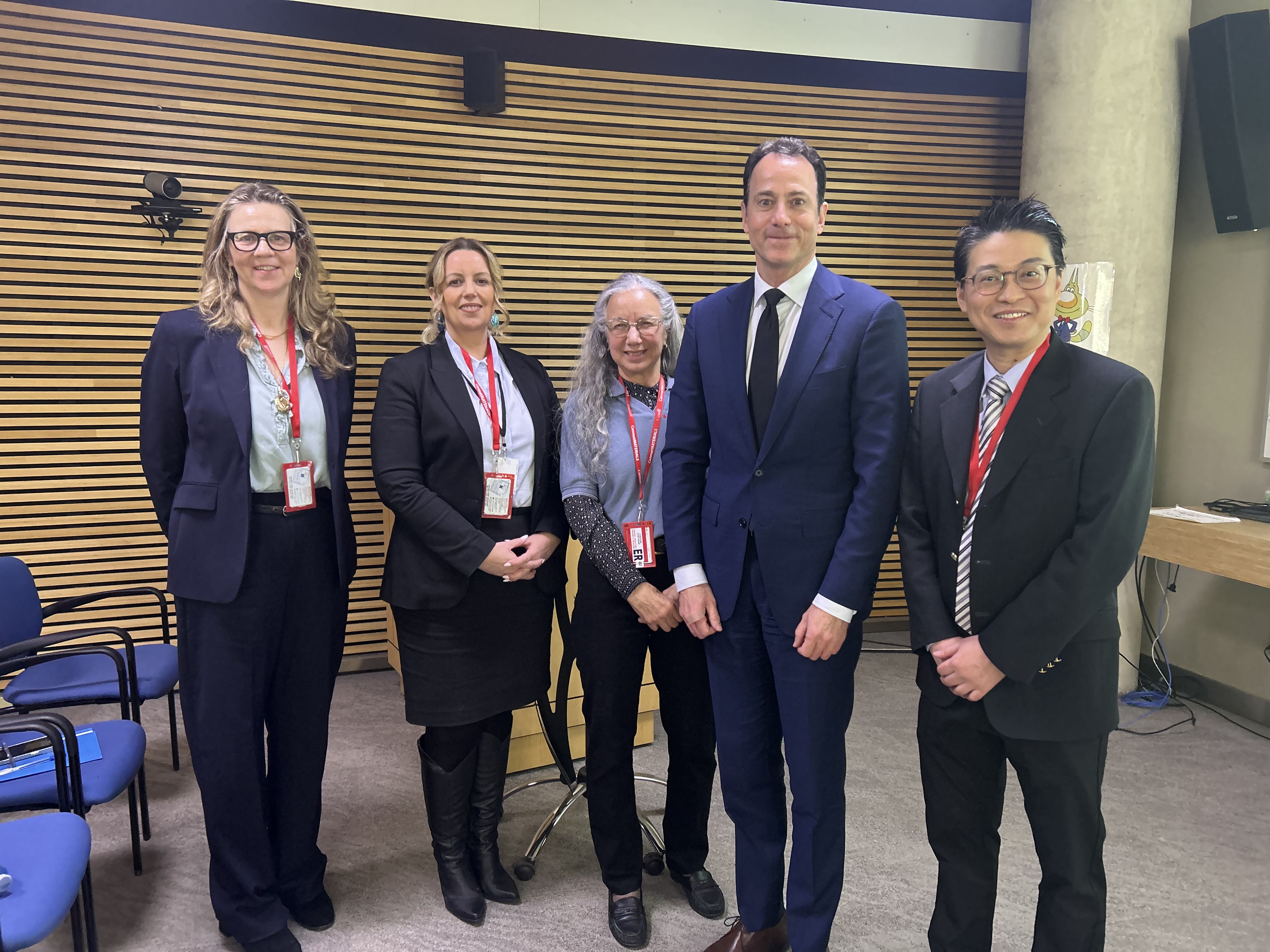 Maureen with representatives of Canmet at their offices in the McMaster Innovation Park.