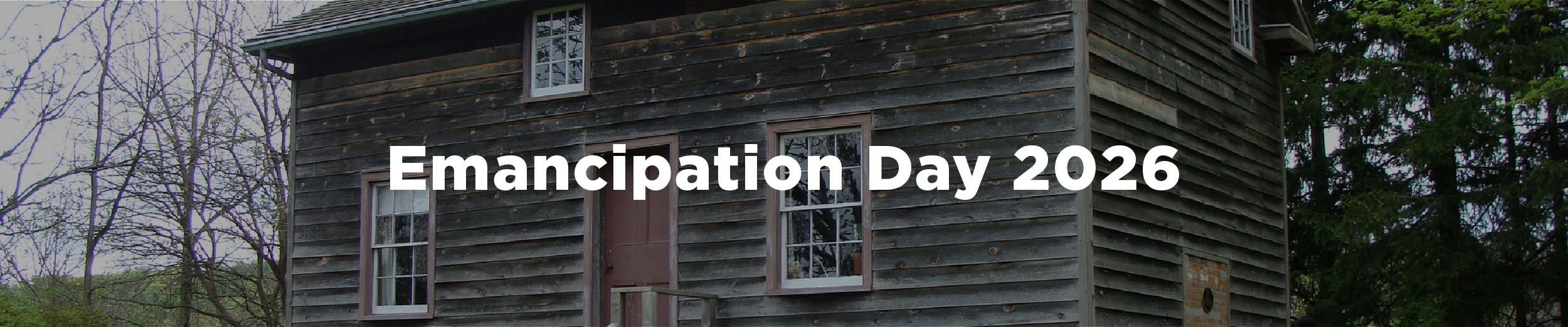 An image of Griffin House at Fieldcote with the overlaid text "Emancipation Day 2026"