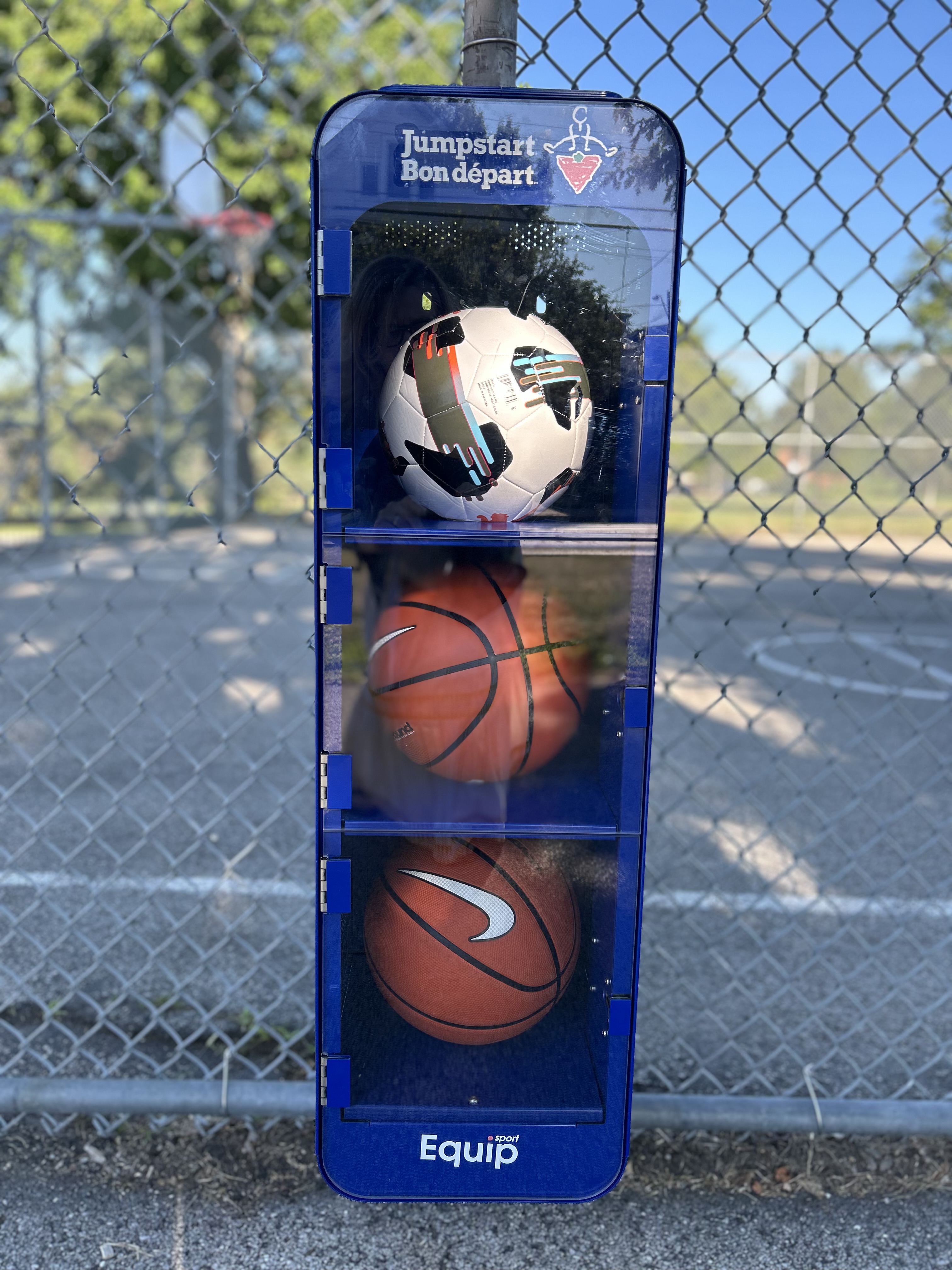 A front view of the Equip Sport rental station in Victoria Park