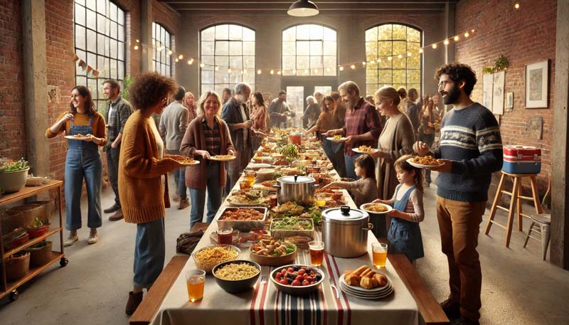 Neighbors at a Potluck