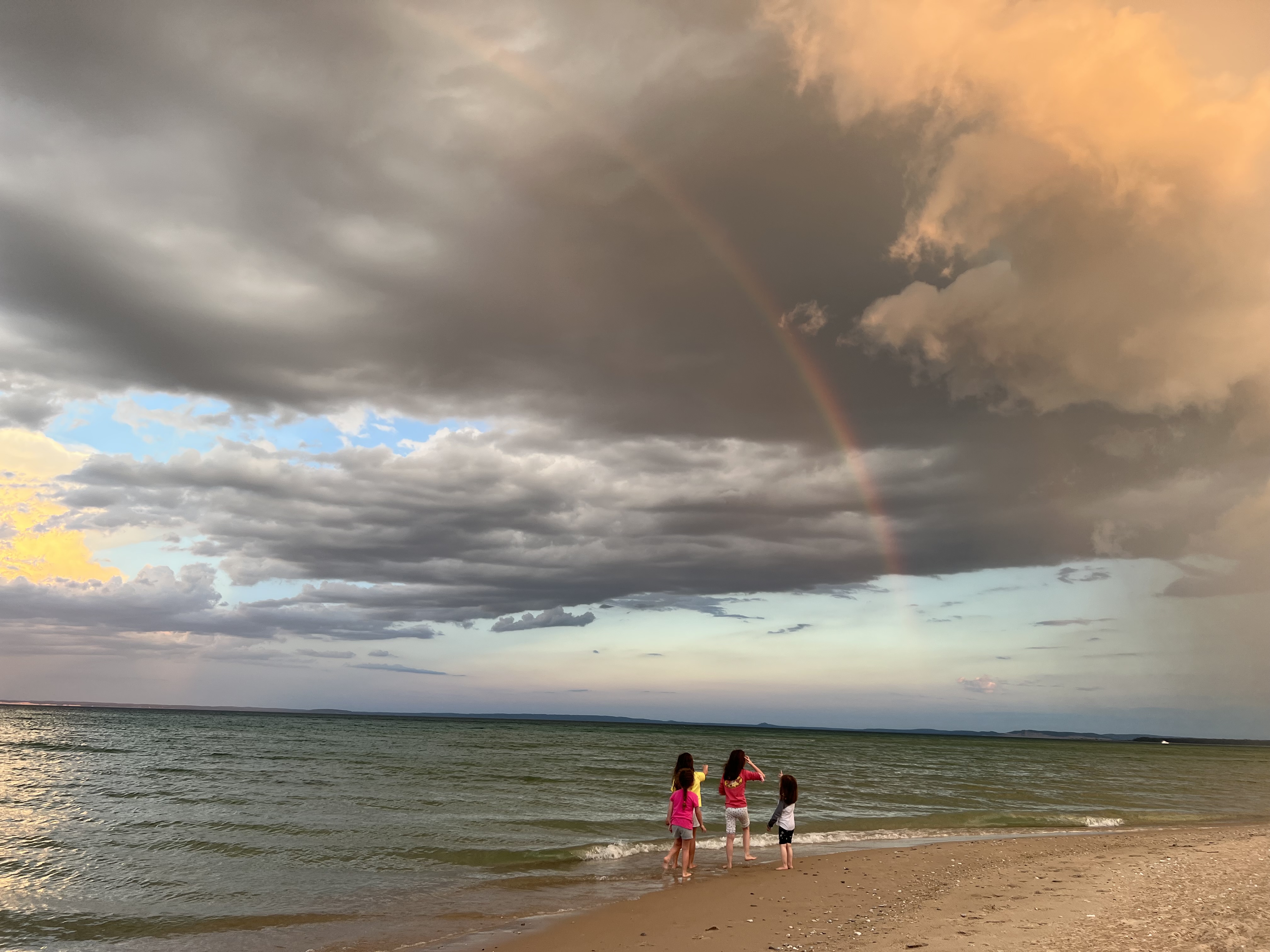 Rainbow over island