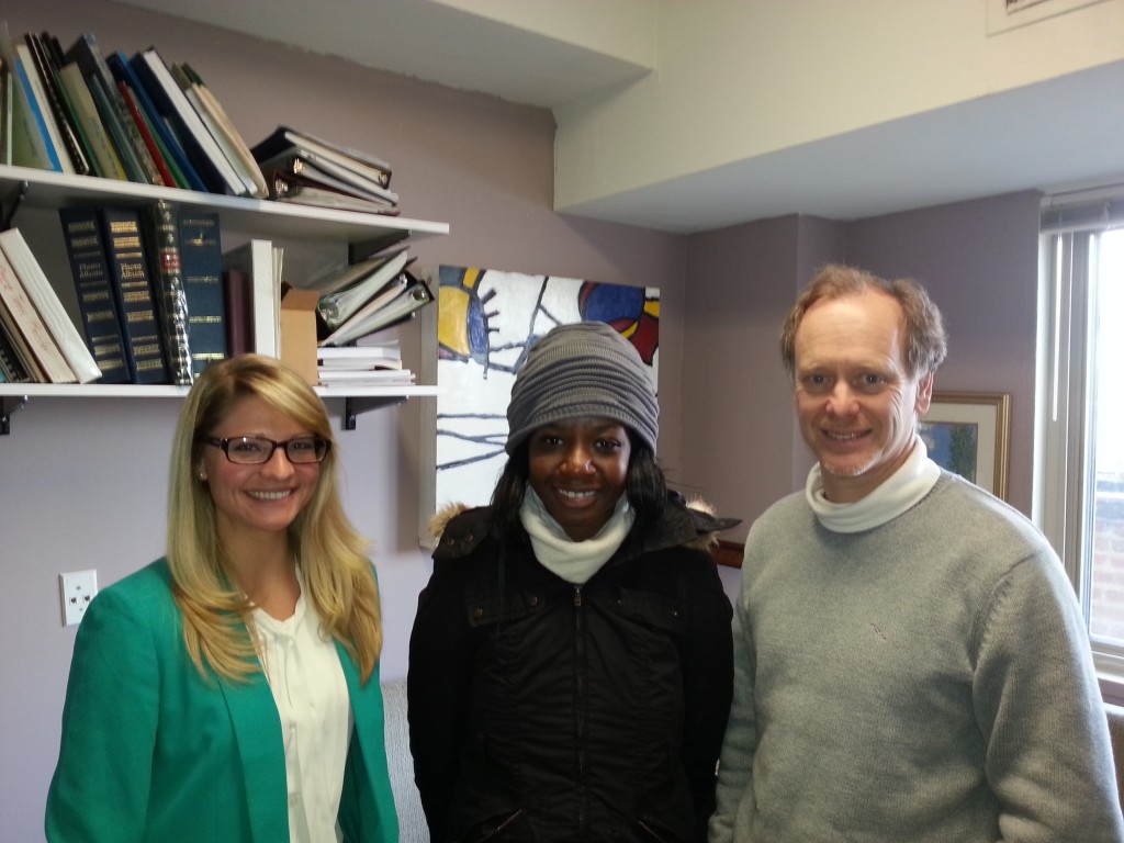 Lorpu Kpadeh, founder and chairwoman of The Survivant Organization, with Emily and Michael of NI