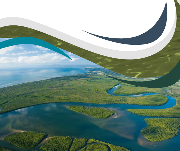 Water Quality Improvement Plan cover page including an aerial image of estuaries