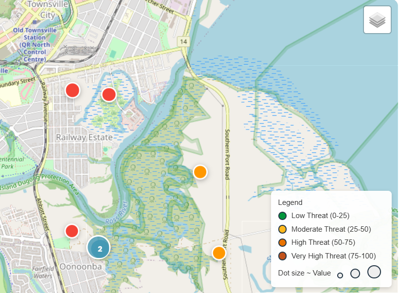 Screenshot from the Saltmarsh Monitoring Dashboard