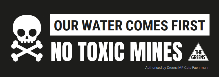 No Toxic Mines bumper sticker