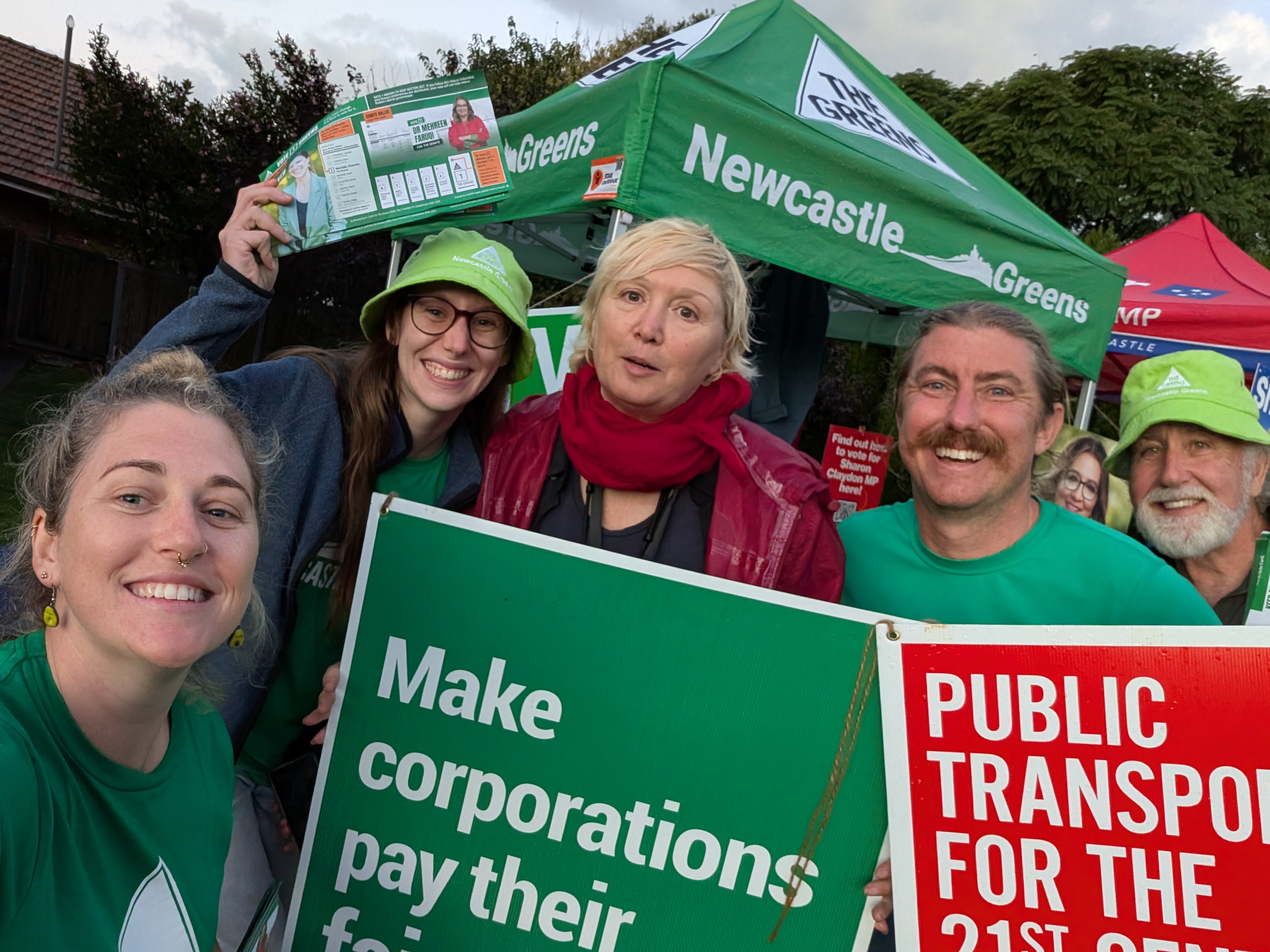 Volunteers for Greens on voting day at the polling booth