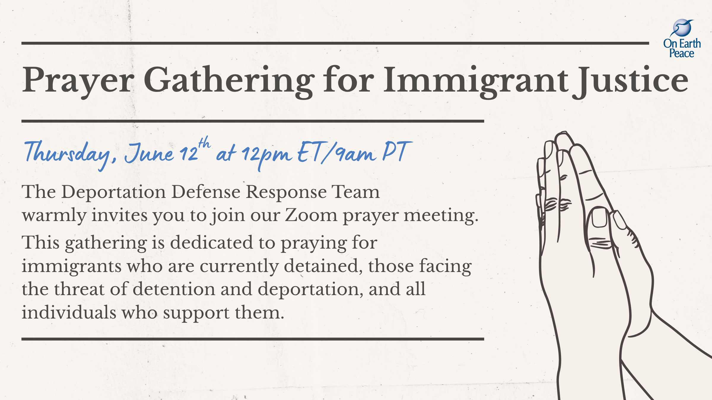 June 12th Weekly Prayer Gathering
