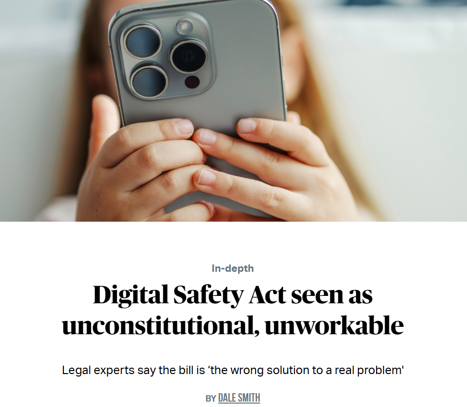 Canadian Bar Association - Digital Safety Act seen as unconstitutional, unworkable
