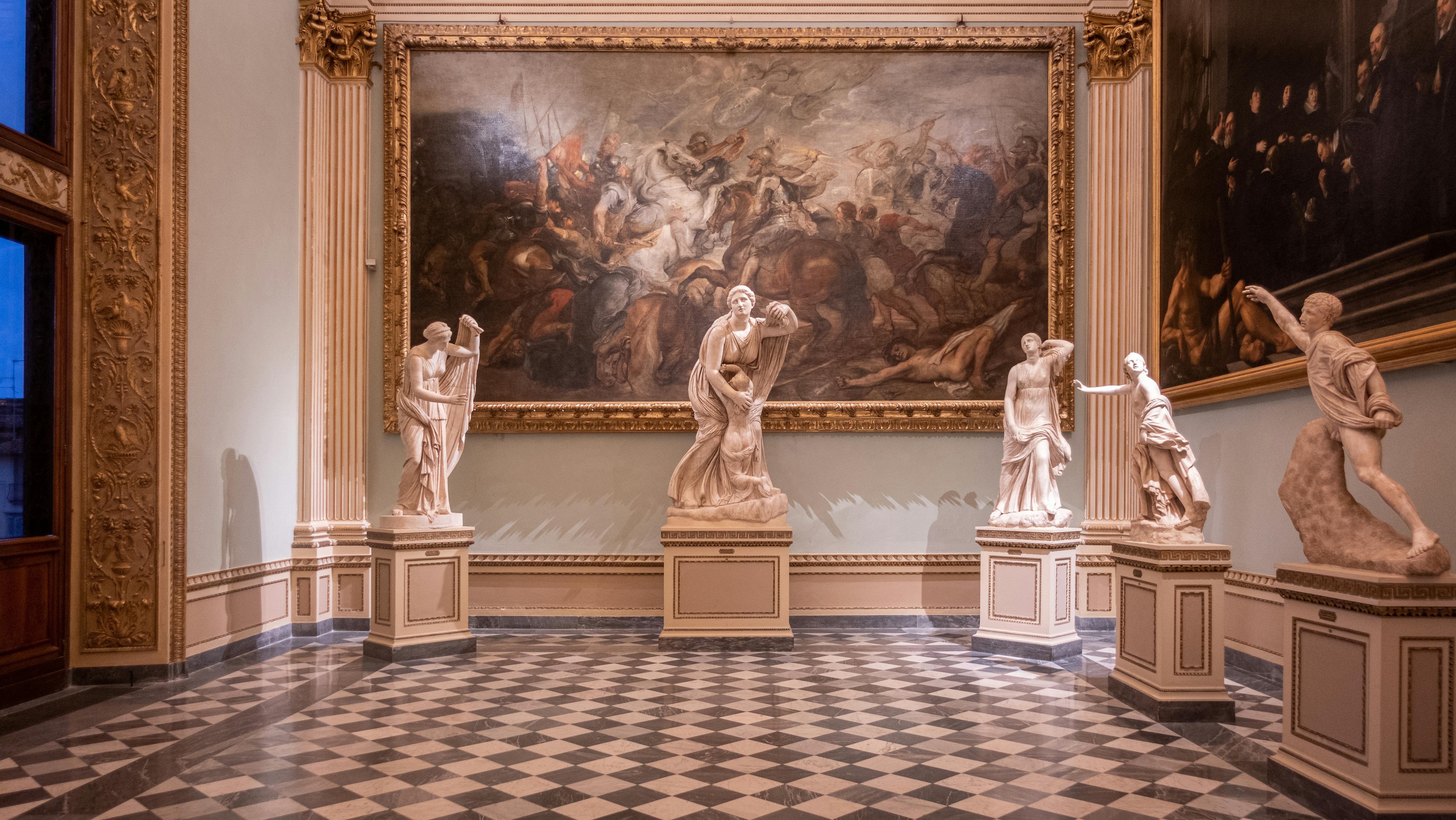 The Niobe sculpture group (2nd century CE) at the Uffizi Galleries in Florence. 