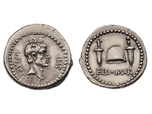 Eid Mar Coin – Denarius with head of M. Junius Brutus