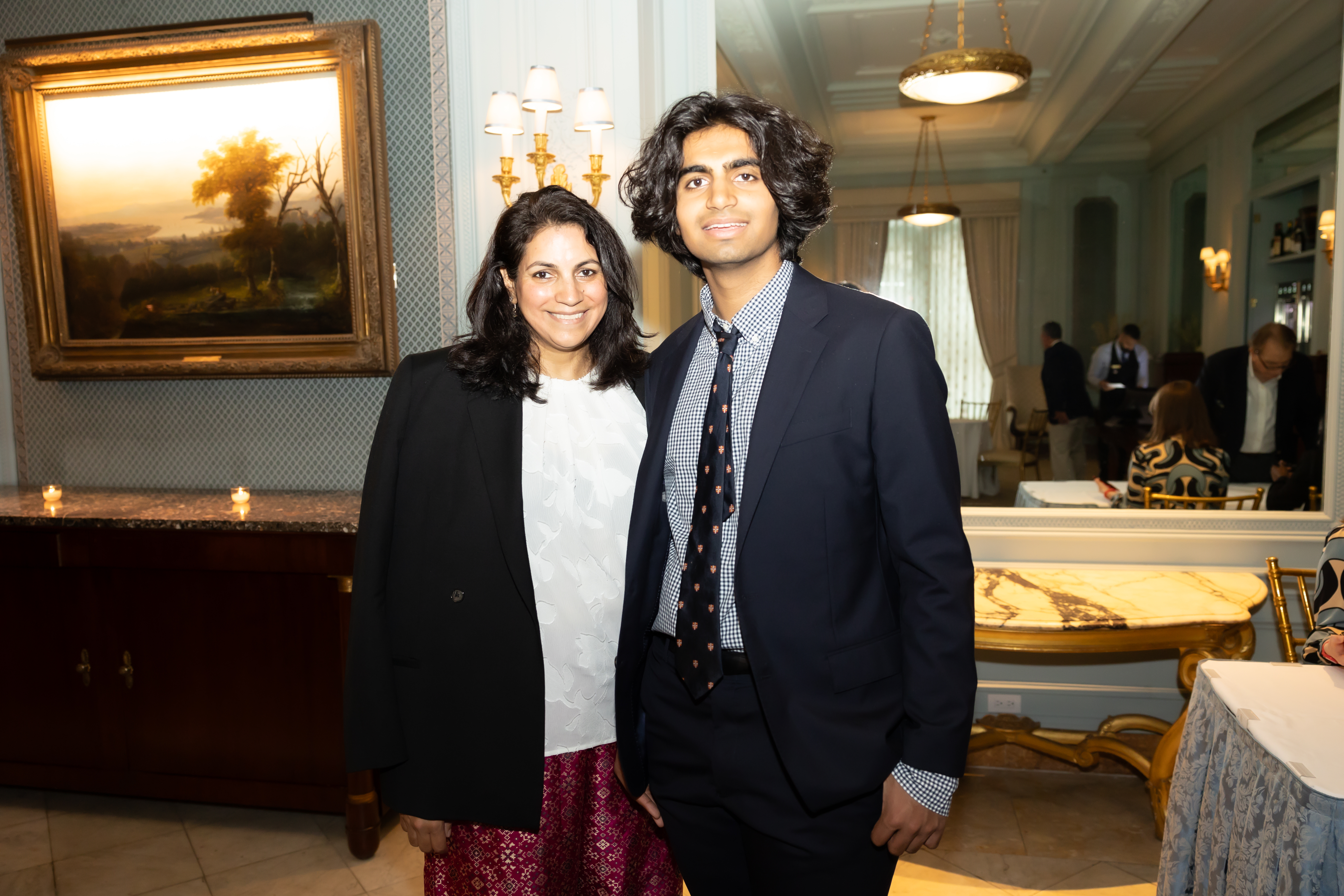Gala Co-Chair Parisa Jaffer ('24 & '26) and her son, Reza