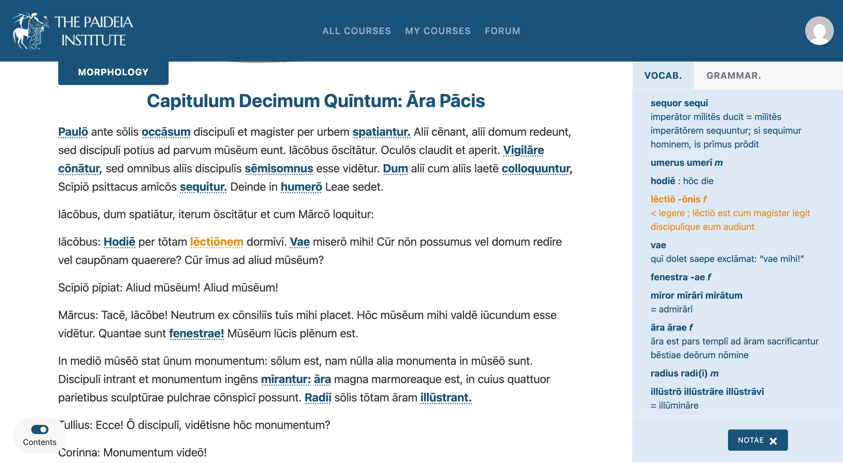 Clickable vocabulary glossing