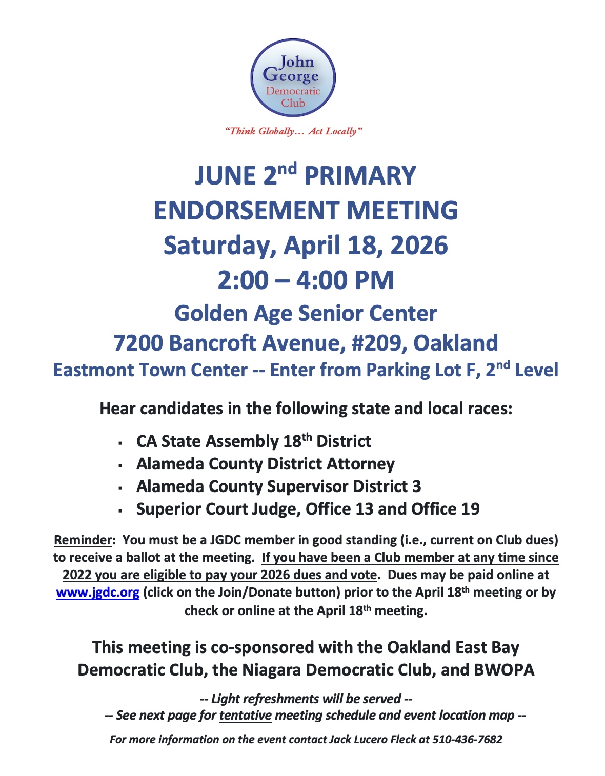 JGDC Endorsement Meeting