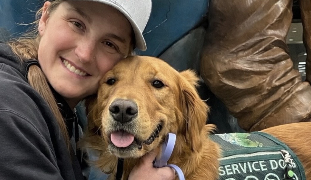 Handler with service dog