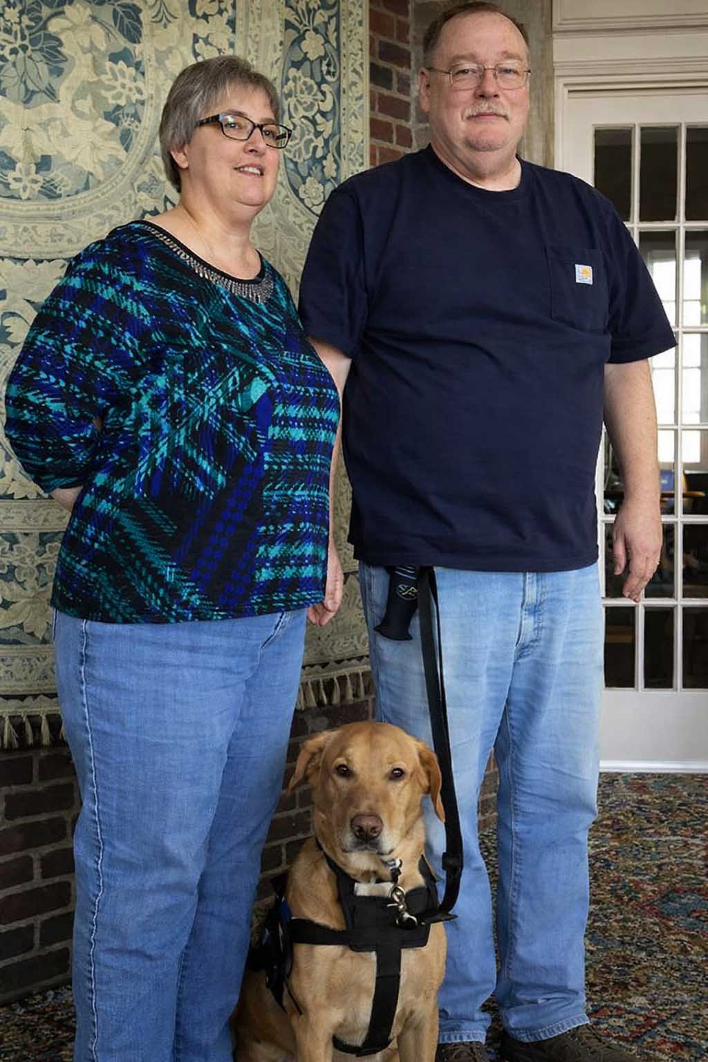 Harley with his handler who has PTSD