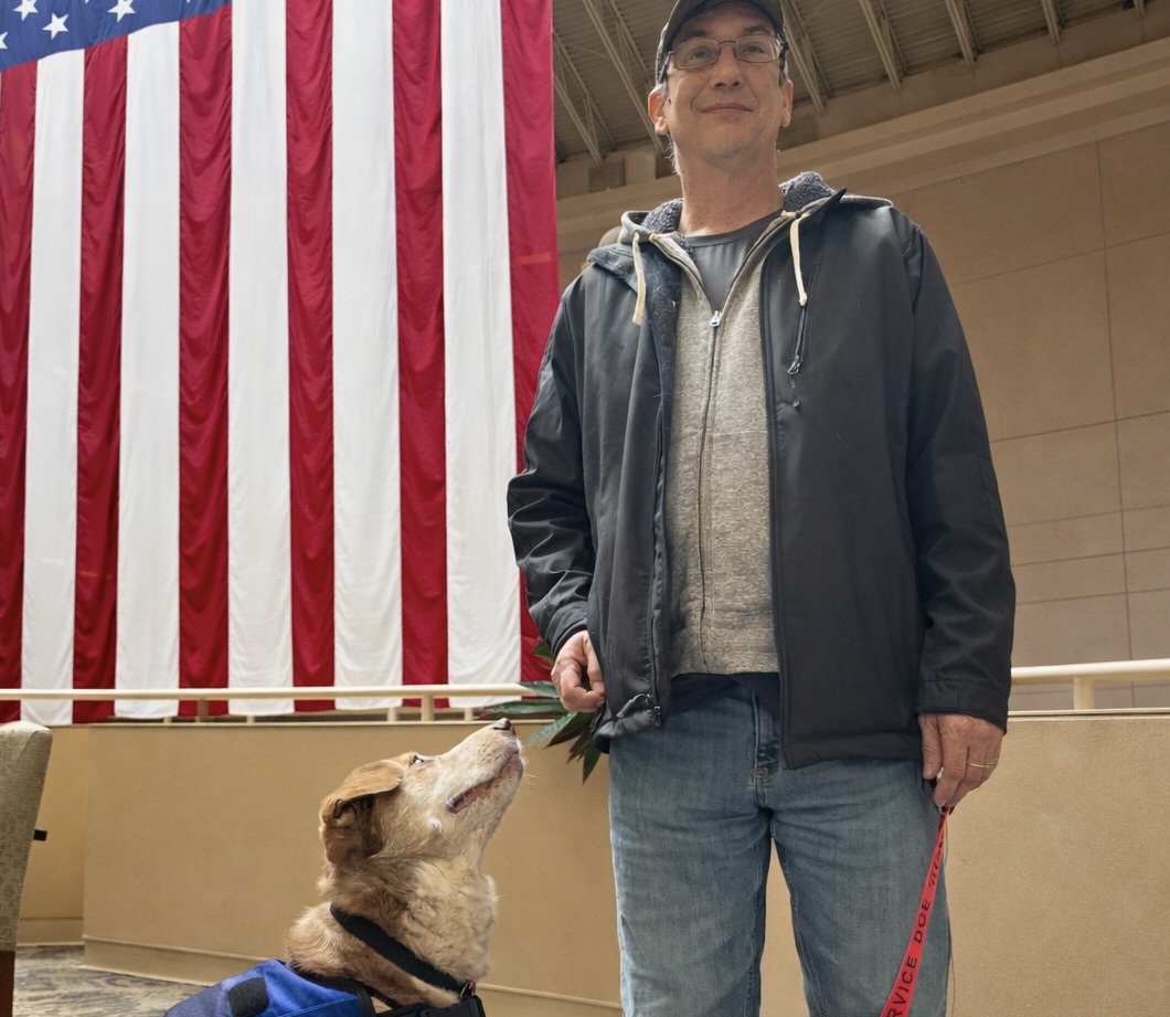 Ralphie the service dog with his veteran