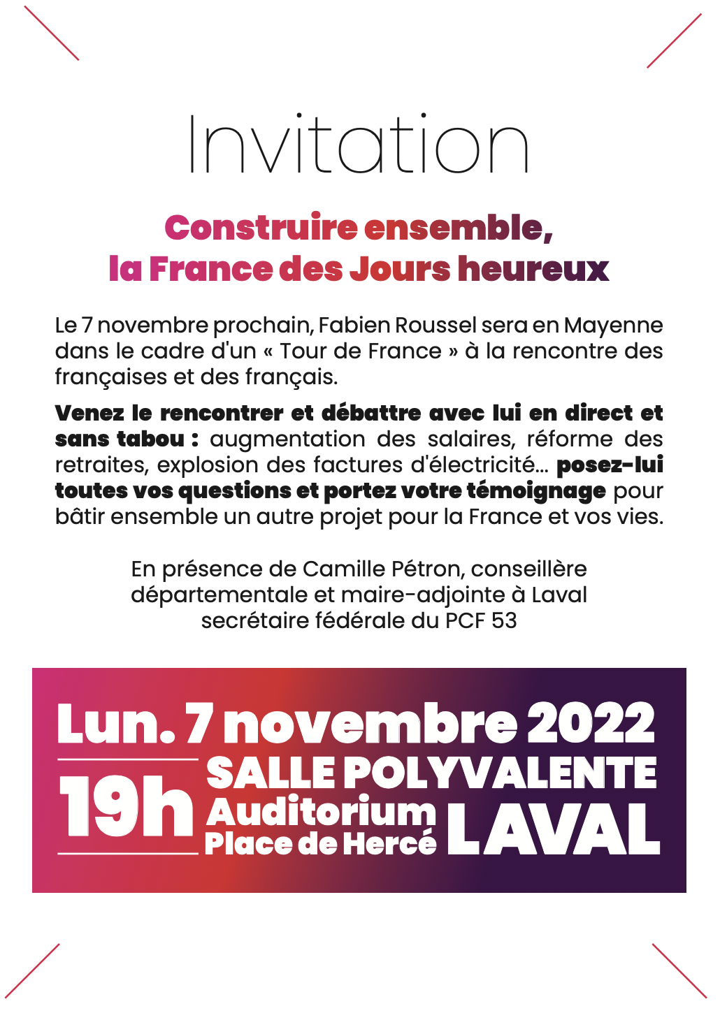 Invitation réunion Mayenne