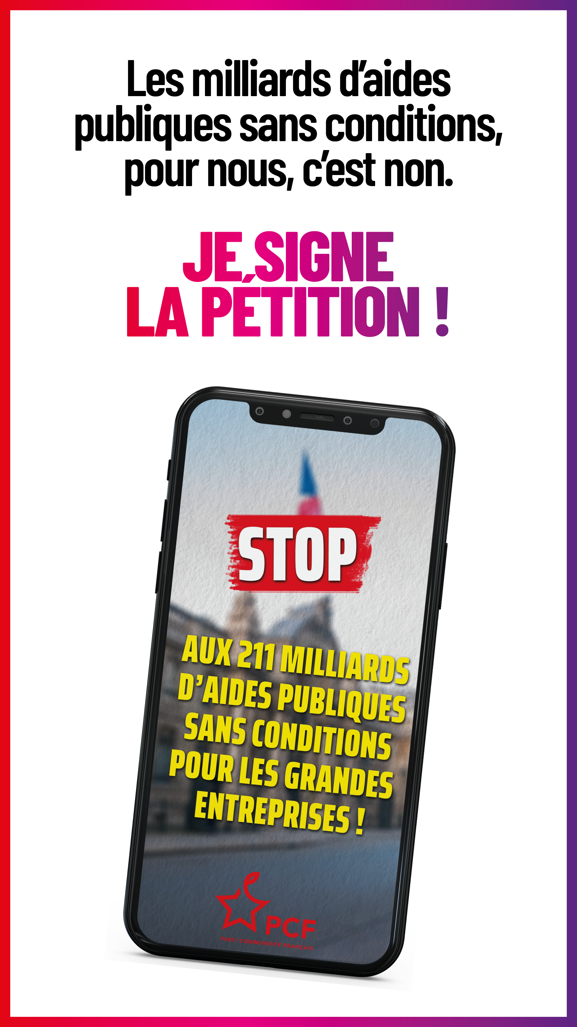 Bannière pétition 211 milliards