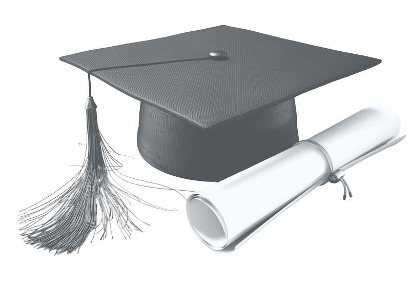 Grad cap and diploma