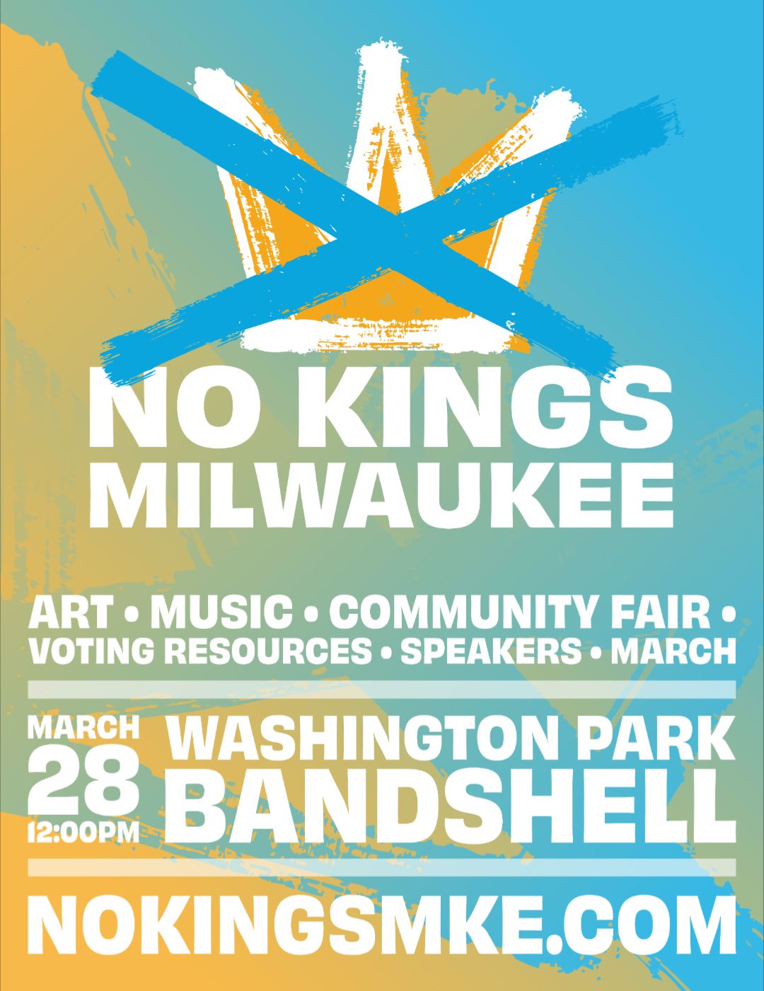 No Kings Milwaukee poster