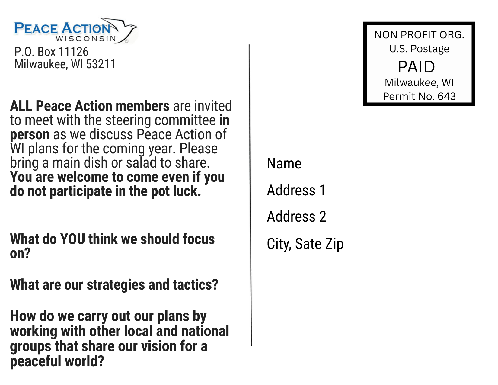 Planning meeting and potluck flyer back