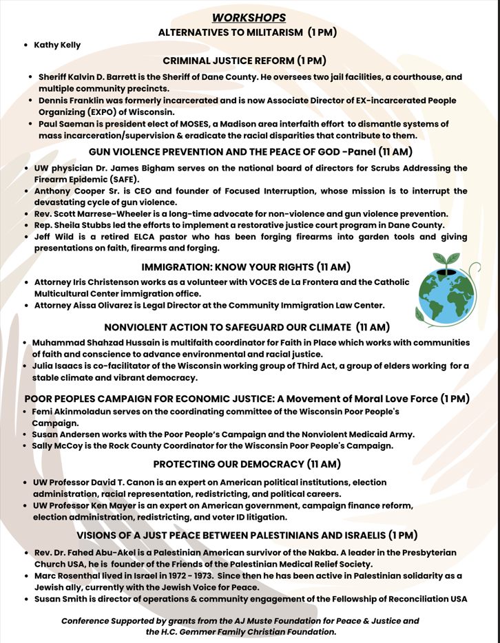 Nonviolence in Action schedule image