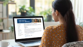 Female looking at laptop