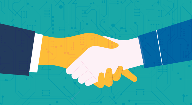 une poignée de main