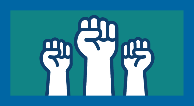 raised fists